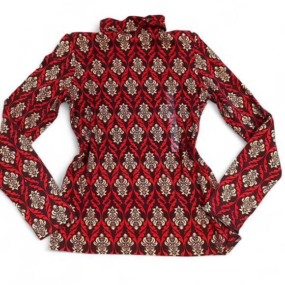 Autumn long sleeve damask print turtleneck - Picture 1 of 7